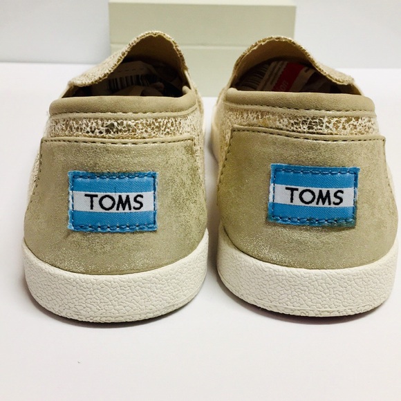 Toms Glittery Gold Slip-ons (6Y) - Picture 5 of 7